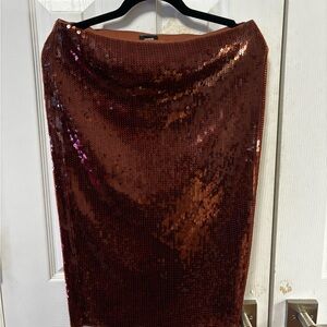 Sequin Brown Pencil Skirt NWT